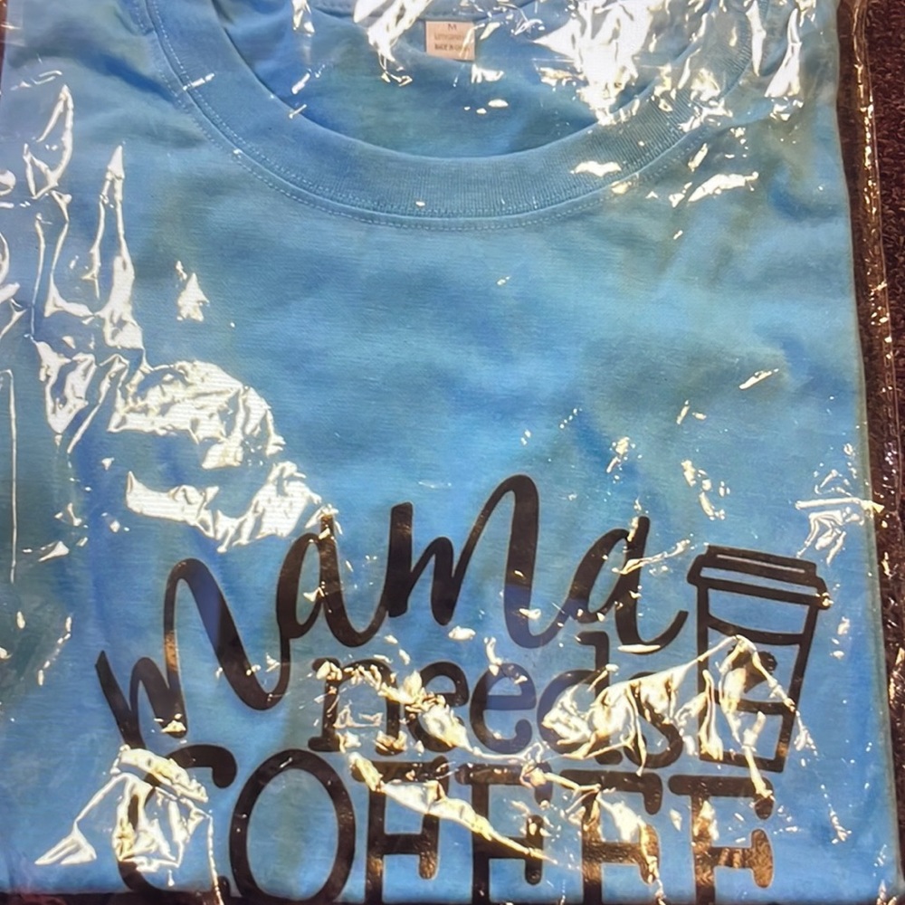 🆕Only 1 remaining 🌺“ Momma Needs Coffee “ Tee  3 color choices 🌺 nwt - Picture 6 of 7